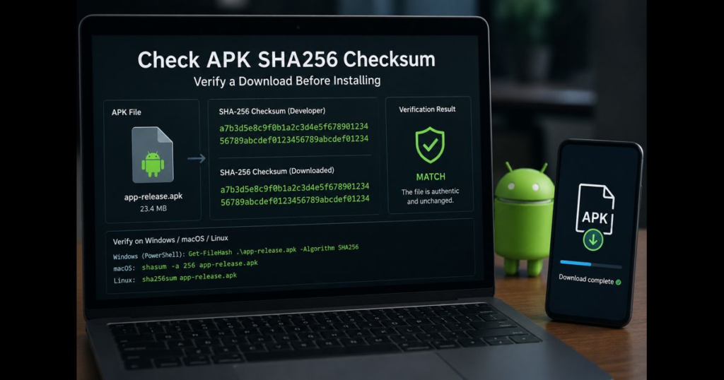 check apk sha256 checksum