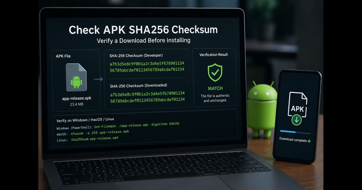 check apk sha256 checksum
